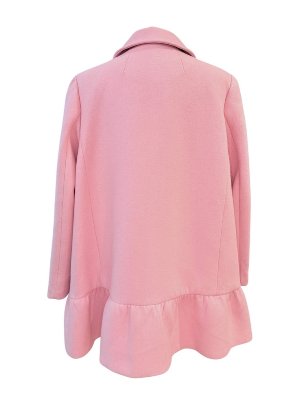 Kate Spade Pink Ruffle Hem Coat Size Large Coquette Balletcore Feminine Spring - Picture 5 of 12